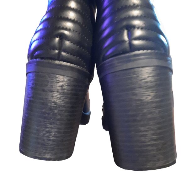 G by Guess Jetti Black Heeled Combat Boots - Picture 7 of 10